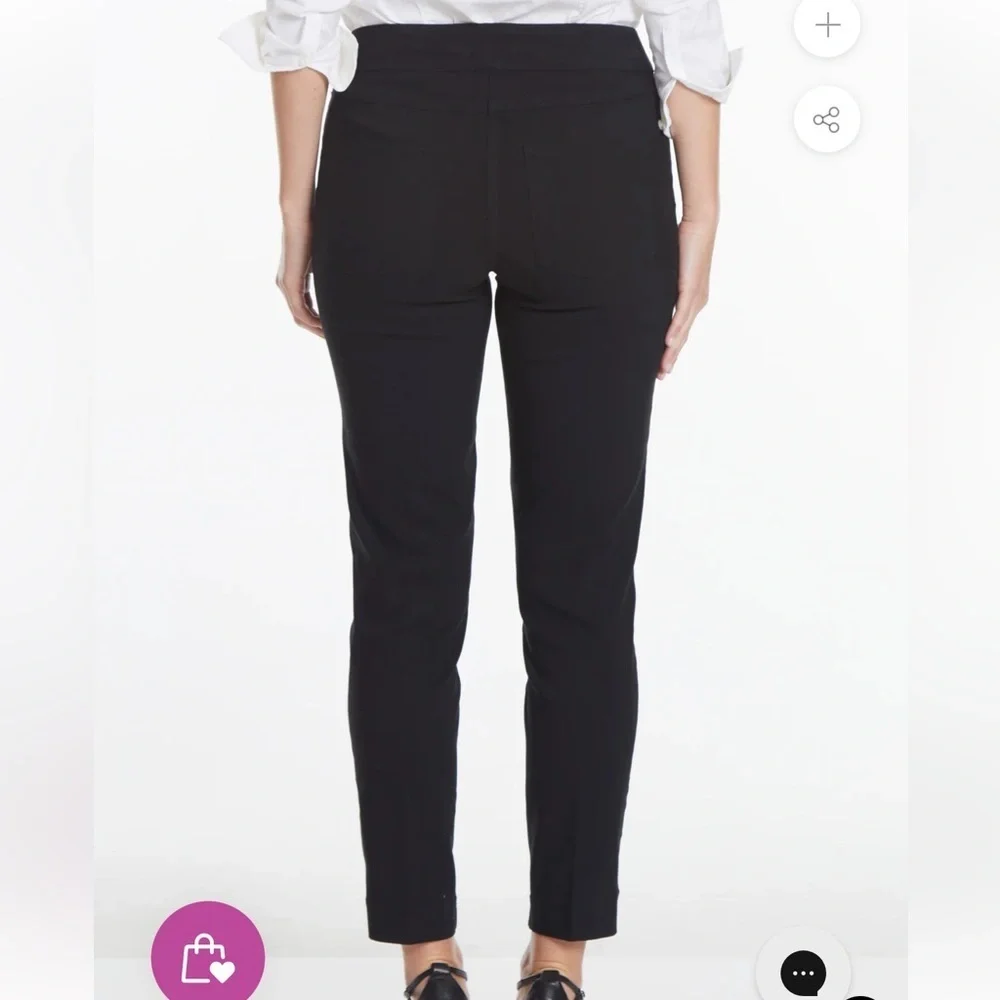 Slim-Sation Stretch Support Ankle Pants women’s sz 10PS Black slimming wear NWOT